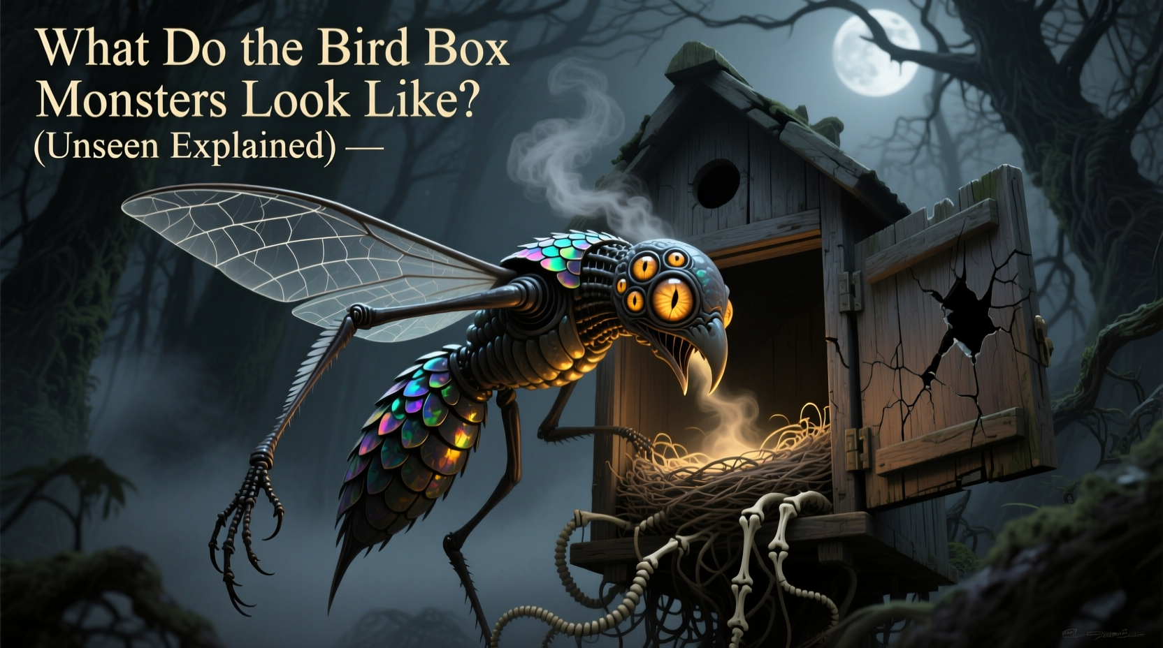 what do the bird box monsters look like