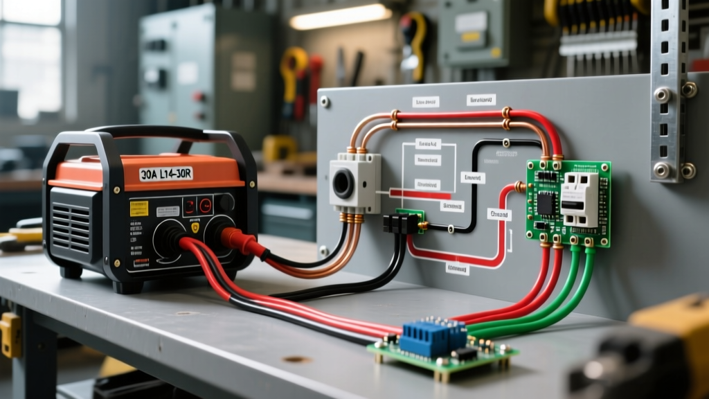 Portable Generator Wiring Diagram: 30A L14-30 Inlet to Transfer Switch Trace