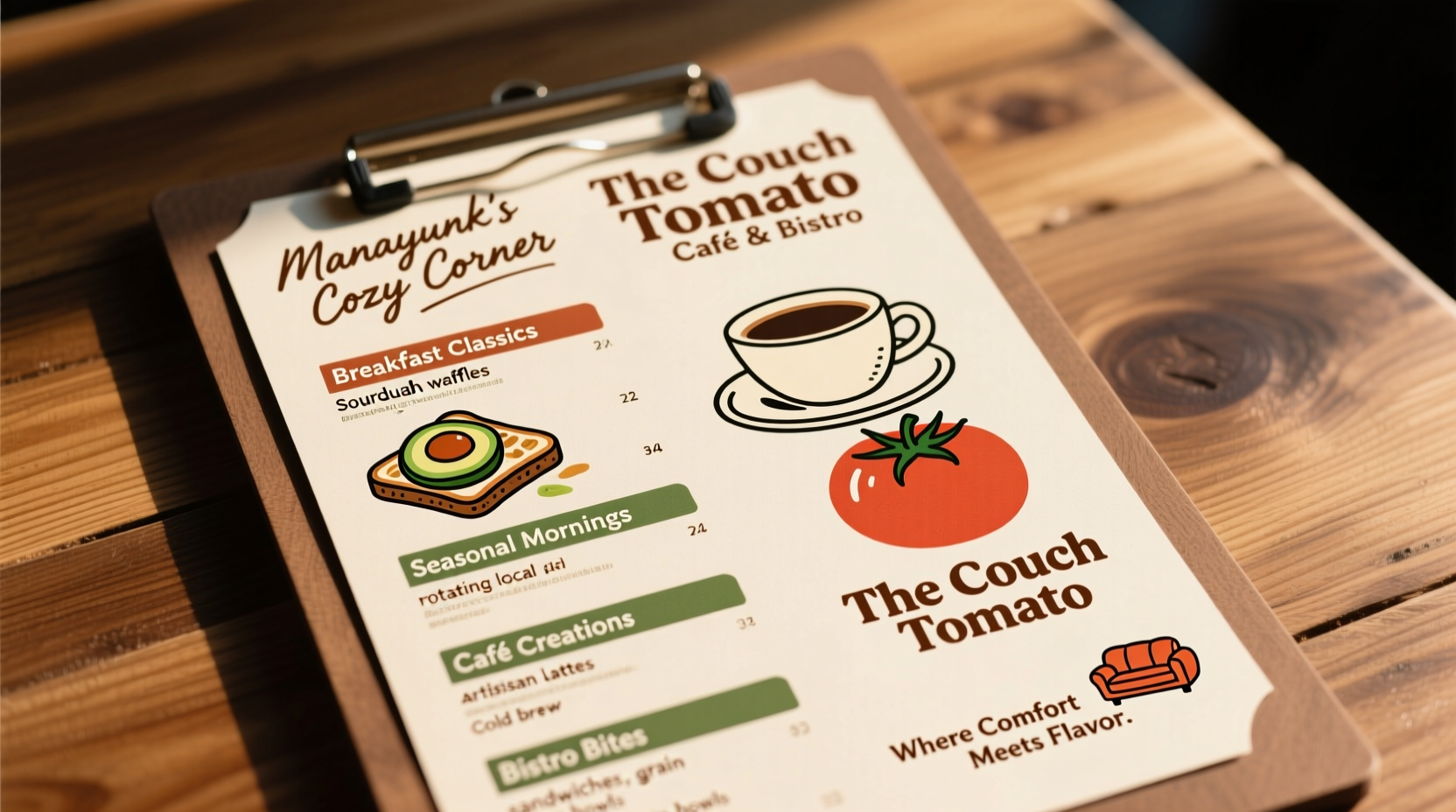 The Couch Tomato Café Menu: Complete Manayunk Guide