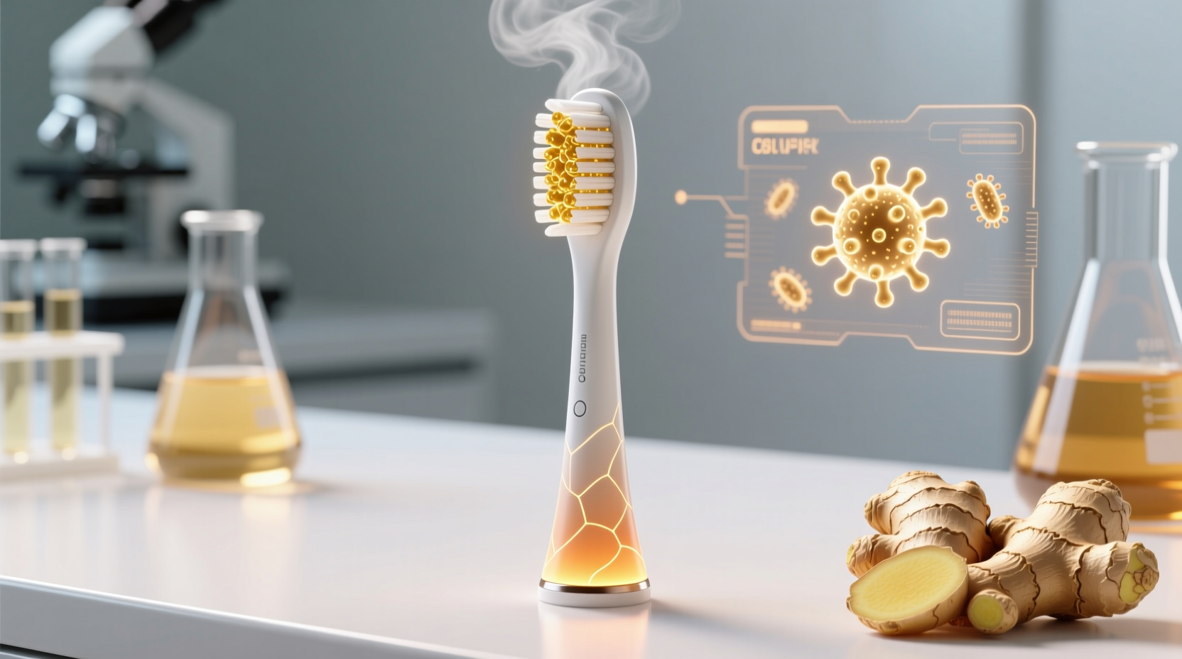 ginger root infusion for toothbrush heads