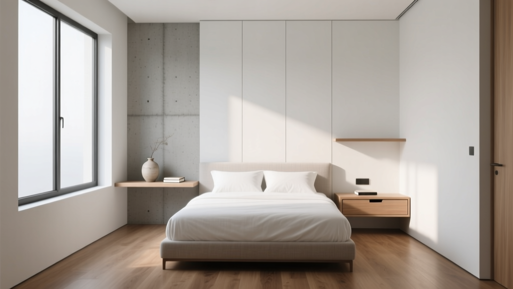 Minimalist Guest Room Setup: 1 Bed, 1 Shelf, 1 Drawer—No ...