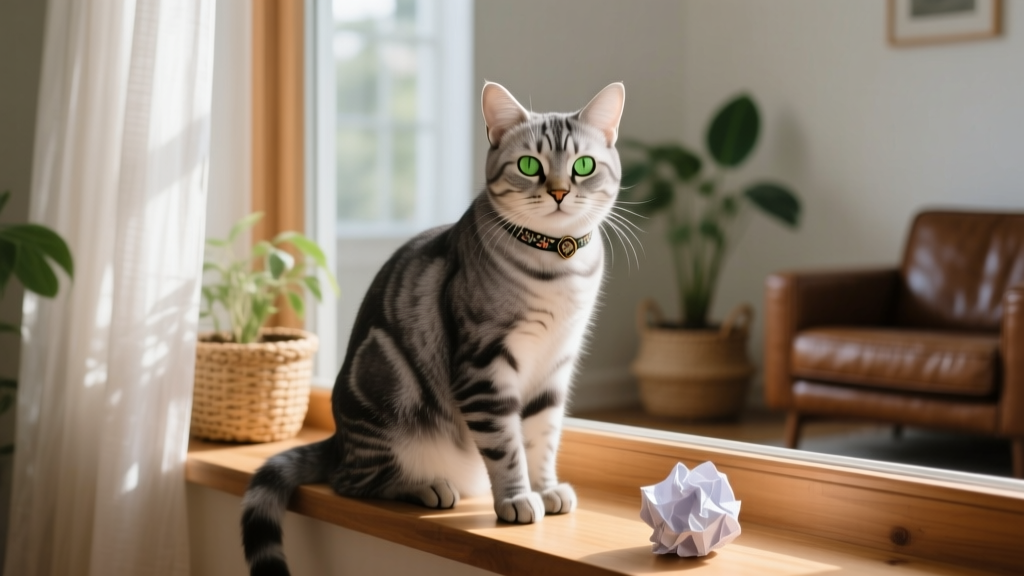 gray tabby American Shorthair cat