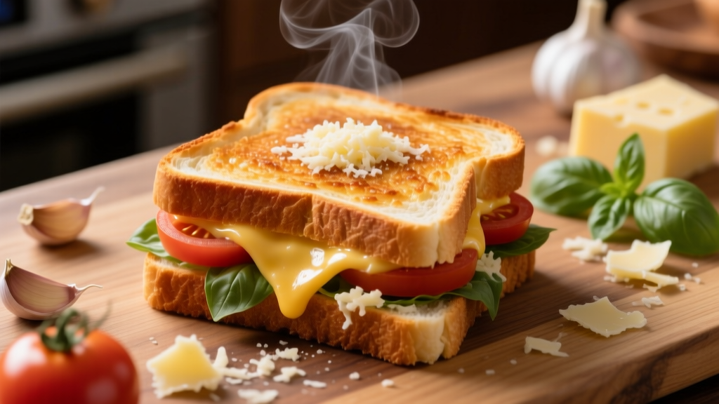 Air Fryer Garlic Bread Grilled Cheese (Crispy & Cheesy)