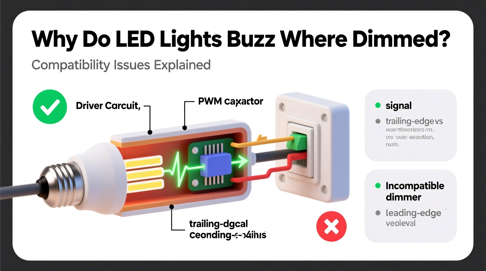 why do some led lights buzz when dimmed compatibility issues explained