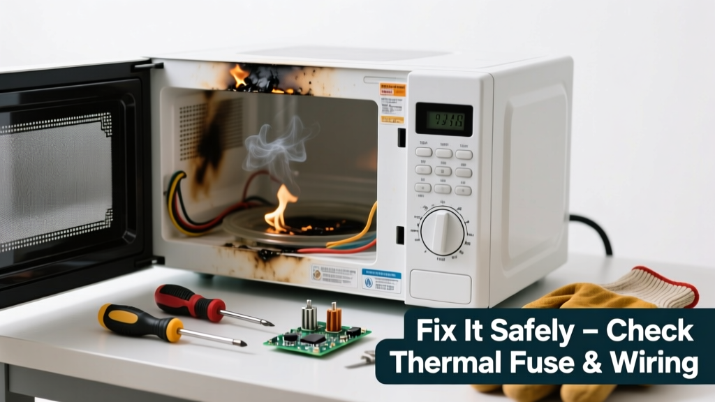 Microwave Smells Burning & Won’t Heat: Fix It Safely