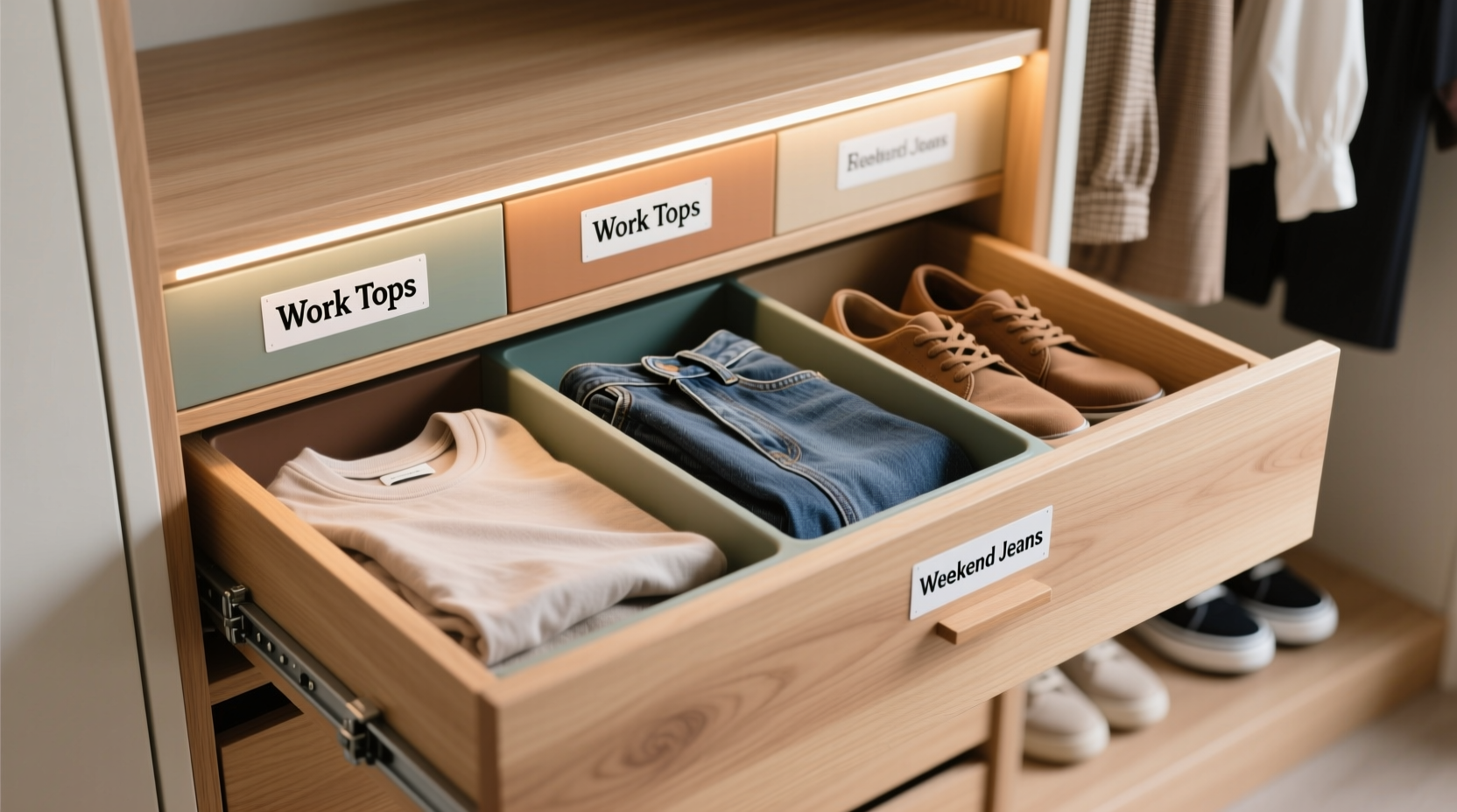 capsule wardrobe drawer system that fits real life