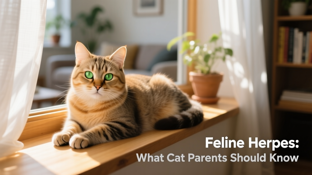 A calm, affectionate cat with clear eyes and soft fur, sitting peacefully on a sunlit windowsill