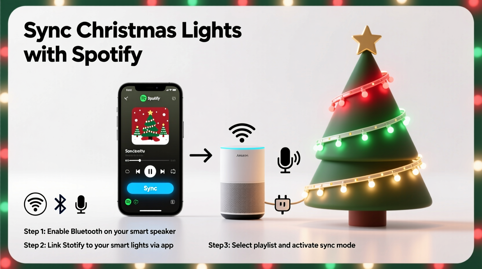how to sync christmas lights with spotify playlists using smart devices