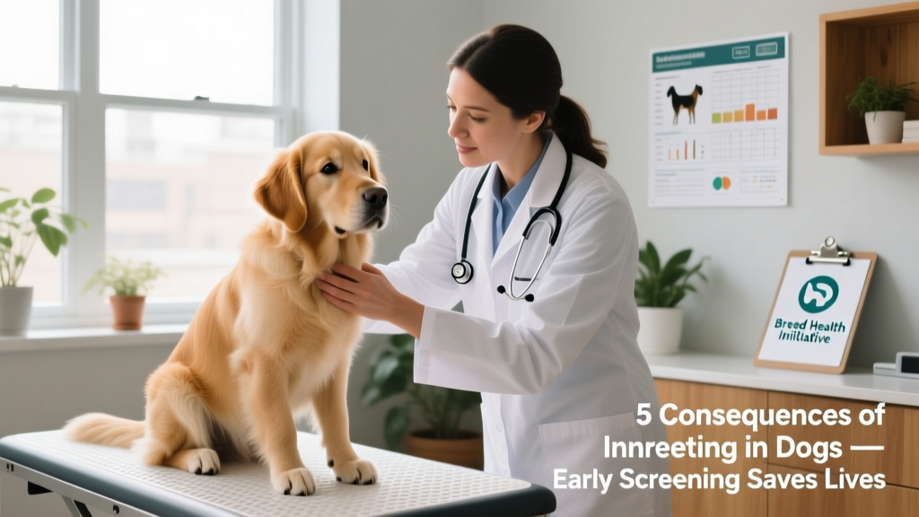 A veterinarian examining a young purebred dog during a routine wellness check, highlighting how early screening supports long-term health