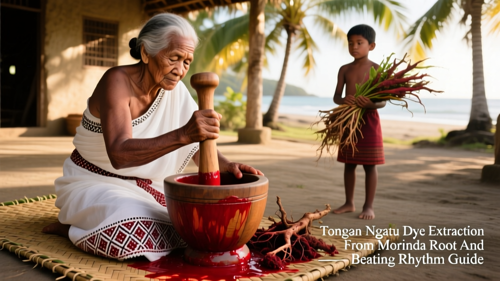 Tongan Ngatu Dye Extraction From Morinda Root And Beating Rhythm Guide