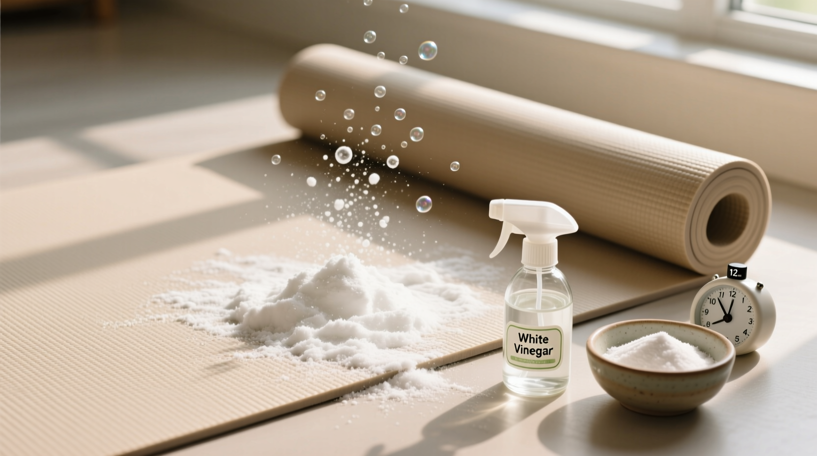 how to deodorize yoga mats without slippery residue