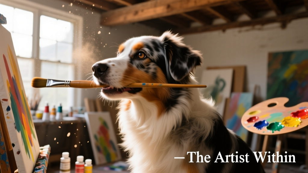 This Amazingly Talented Australian Shepherd Paints Better Than We Do