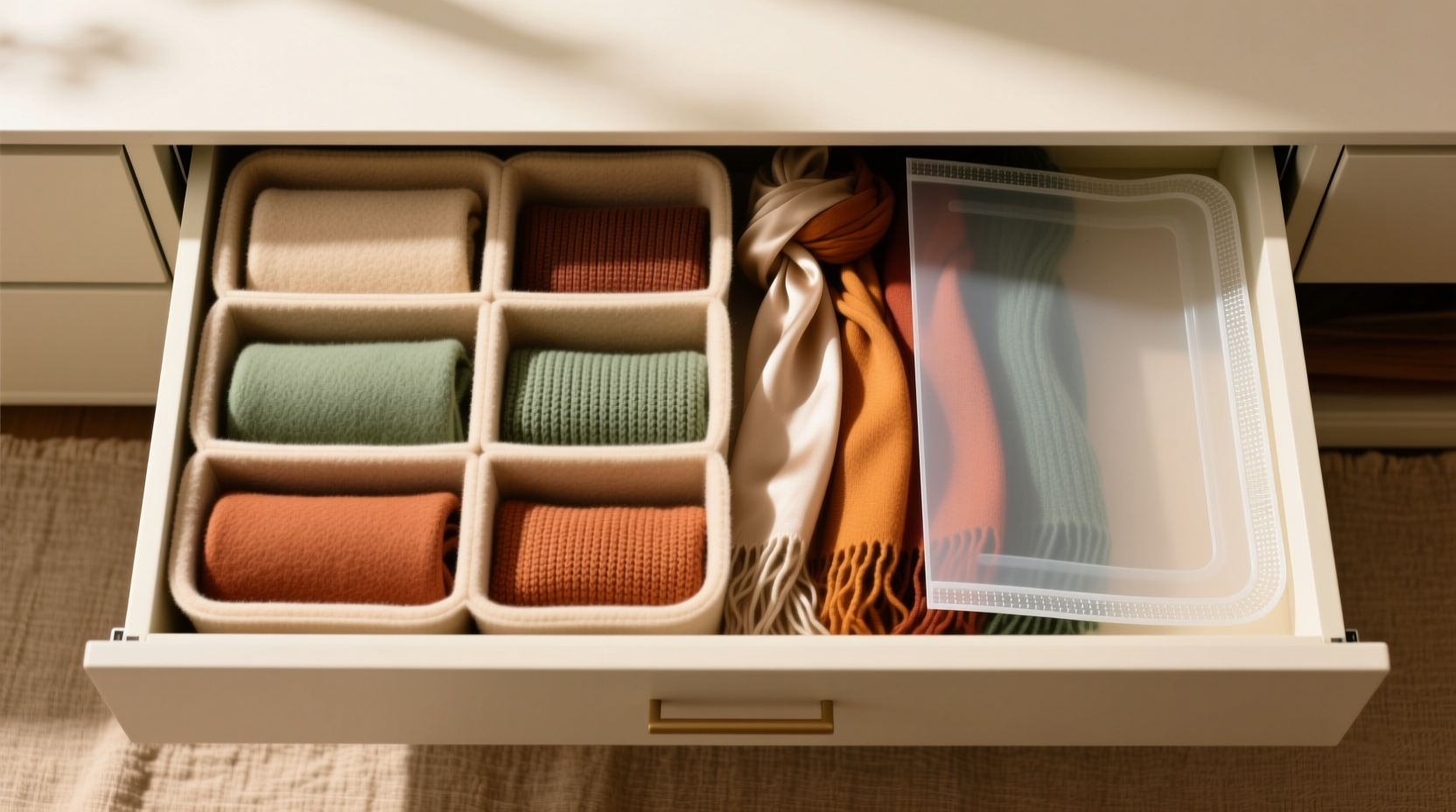 closet organization tips felt vs silicone for scarves