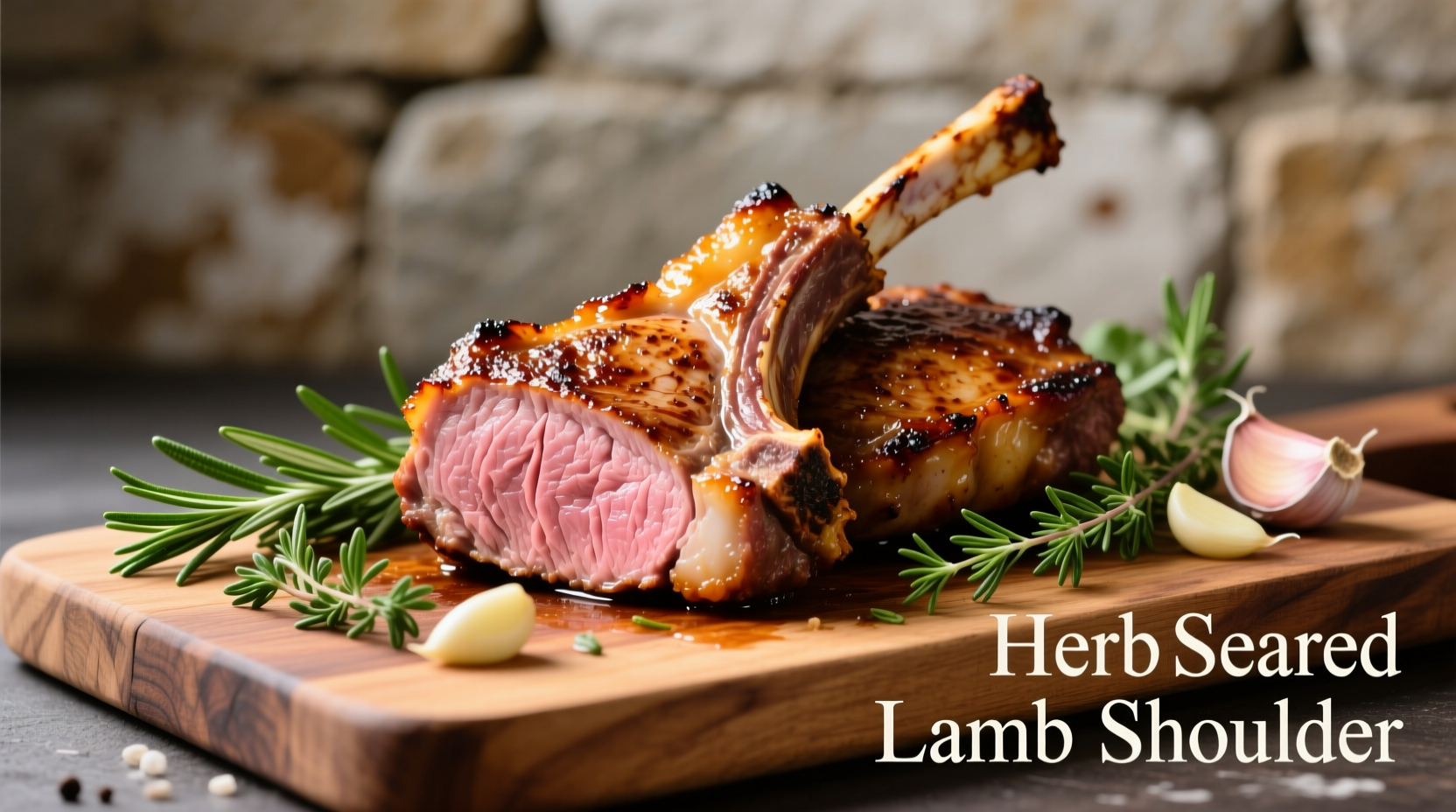 Perfectly seared lamb shoulder chops with herbs