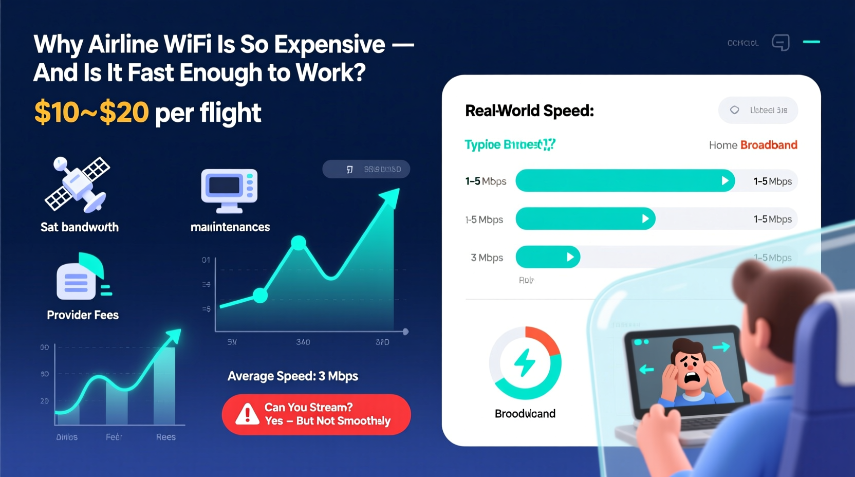 why is airline wifi so expensive and is it ever fast enough to work