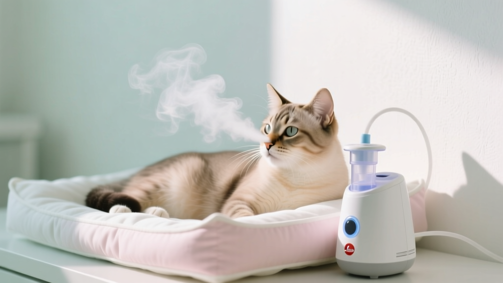 Cat Upper Respiratory Infection Nebulization Therapy