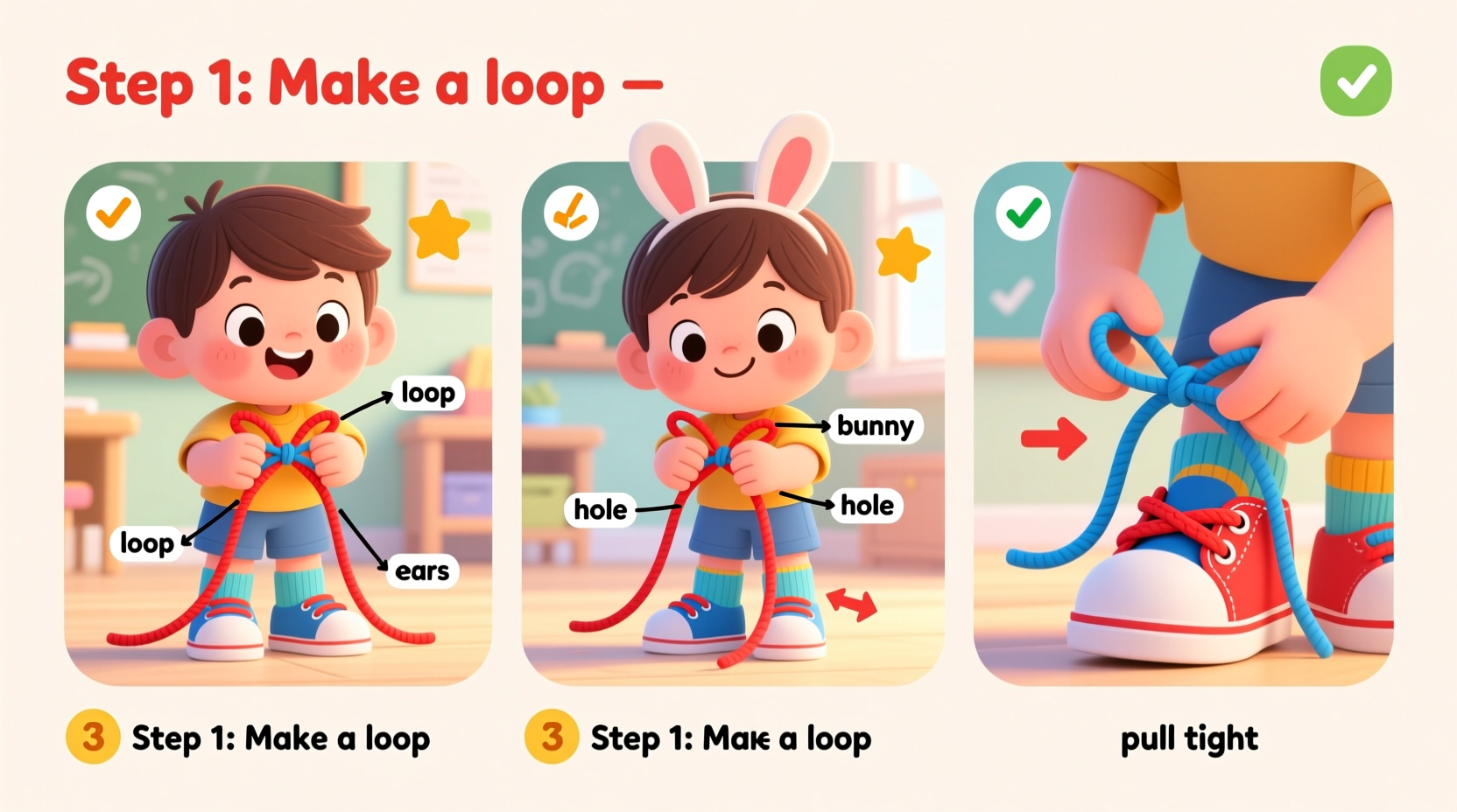 how to teach a child to tie shoelaces with visual aids