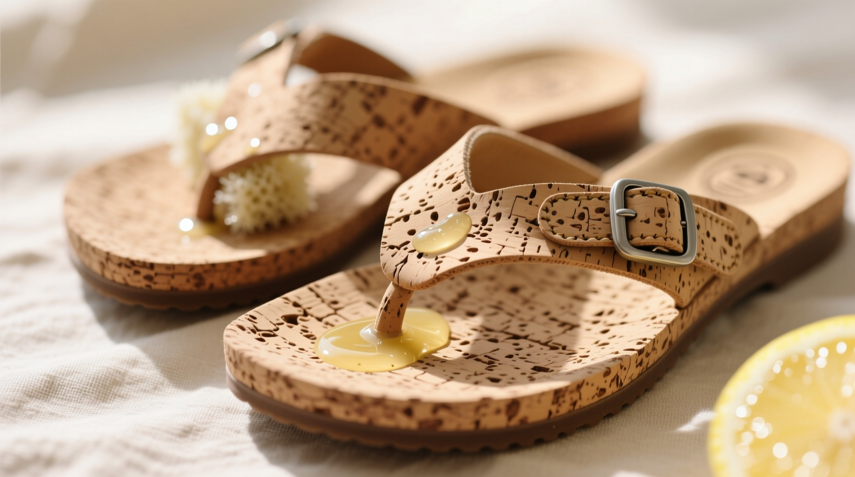 eco friendly cork sandal cleaning