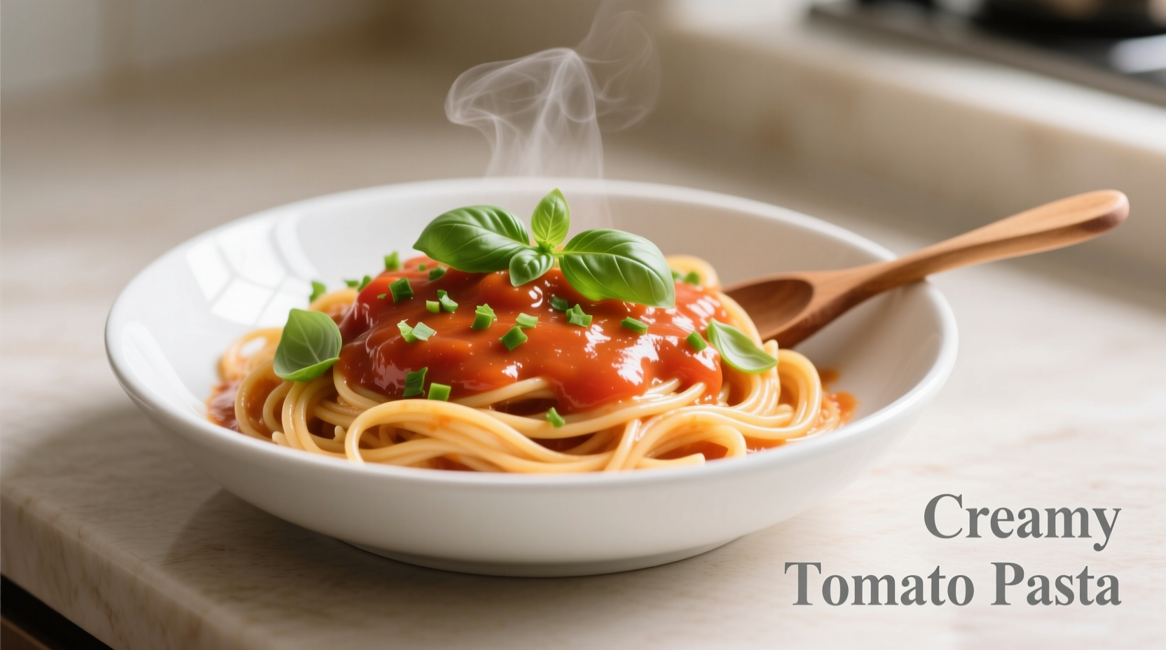 Creamy tomato pasta cooking process