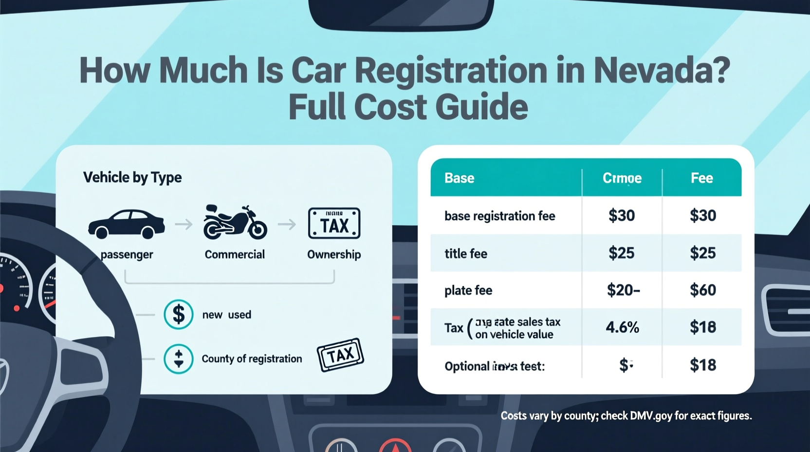 how much is car registration in nevada