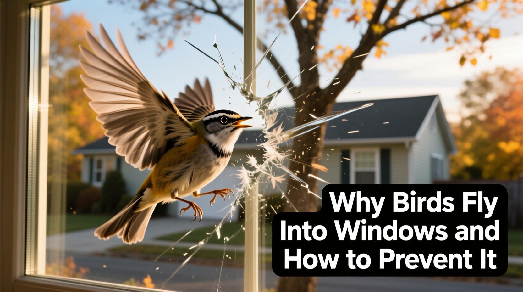 why do birds fly into windows