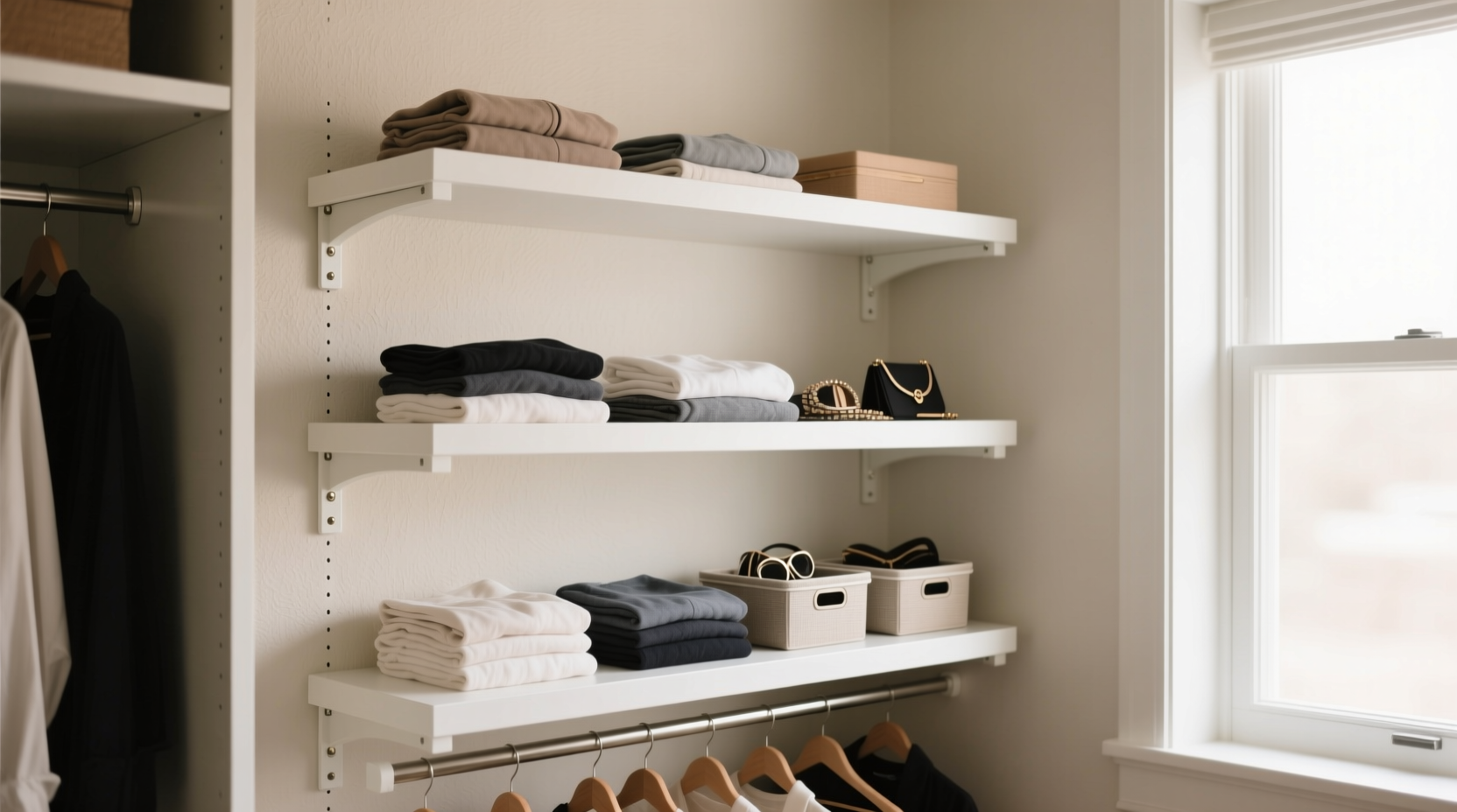 closet shelf risers vs stackable boxes