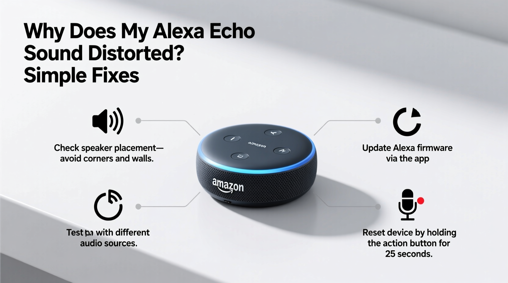 why does my alexa echo sound distorted and simple troubleshooting tips
