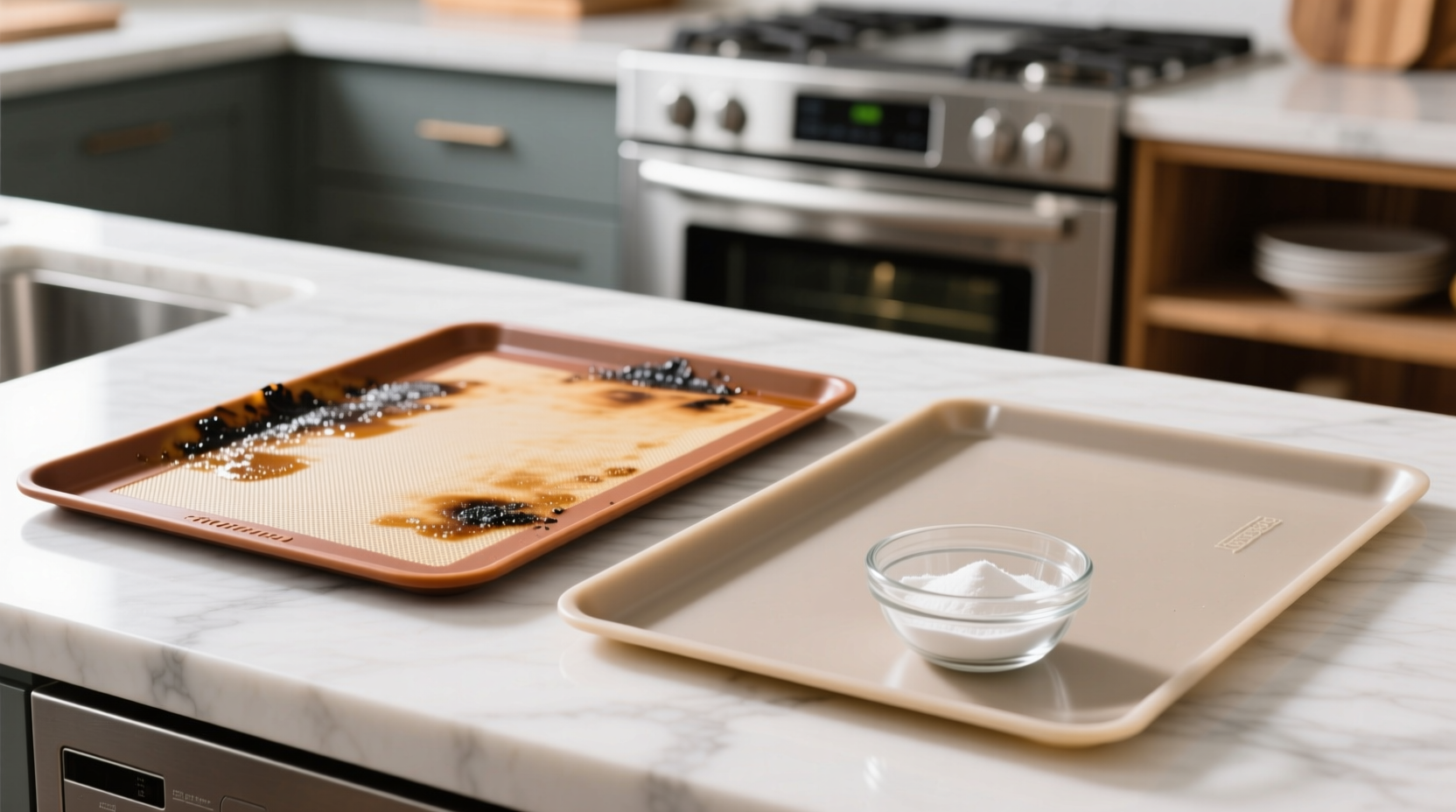 how to clean silicone baking mats after dishwasher odor