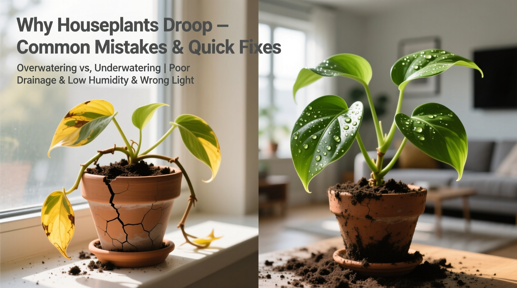 why are my houseplants drooping common mistakes and quick fixes