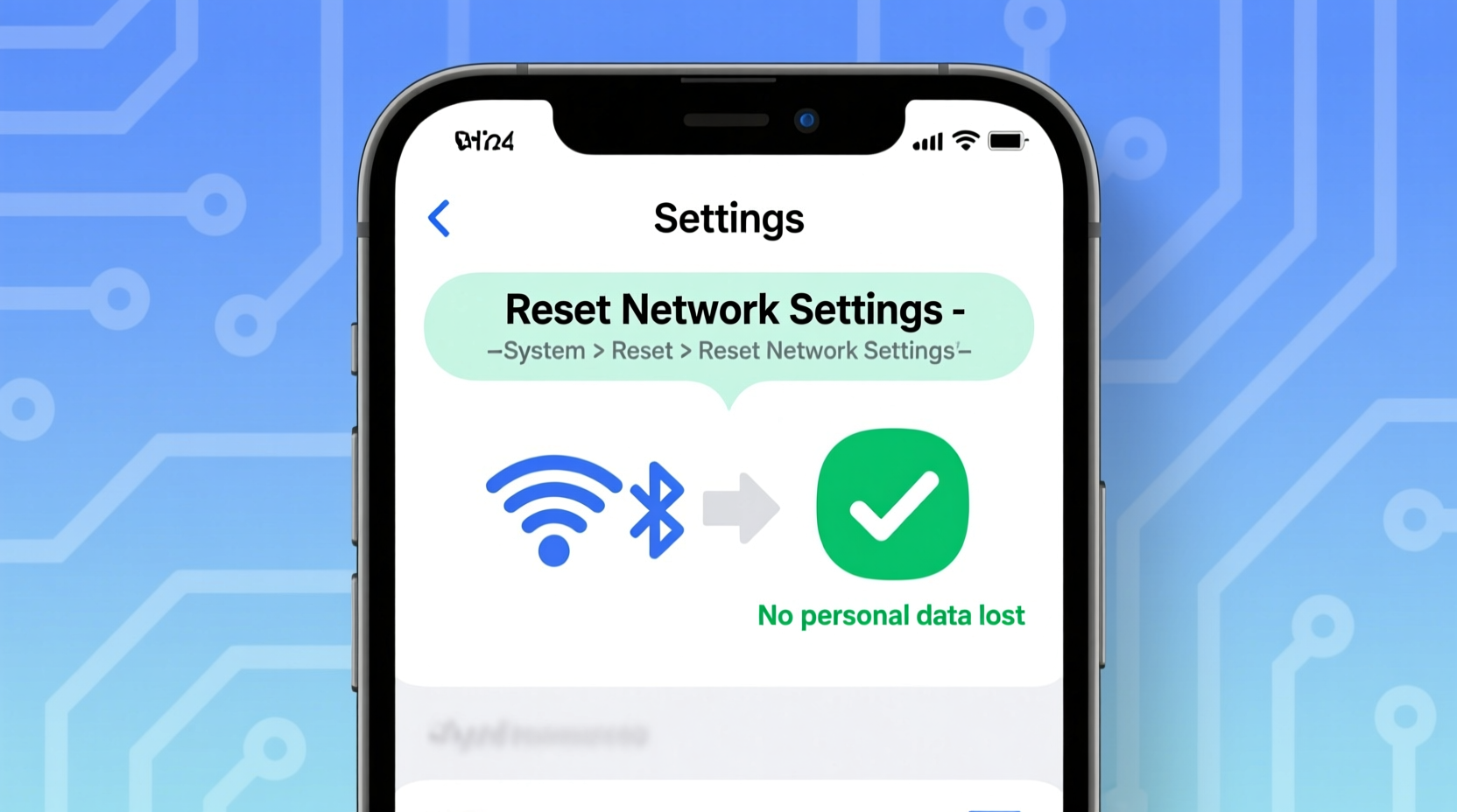how to reset network settings without losing personal data