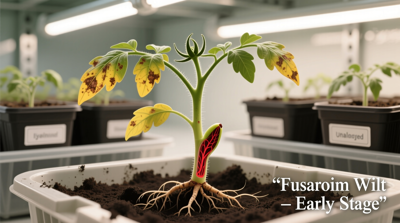 Fusarium Wilt in Tomato Seedlings