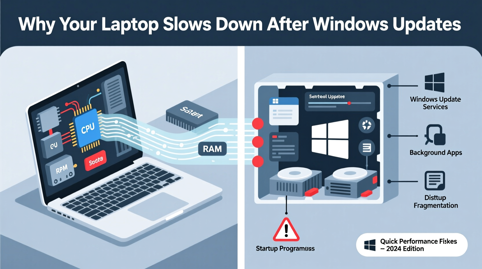 why is my laptop slow after updating windows quick performance fixes