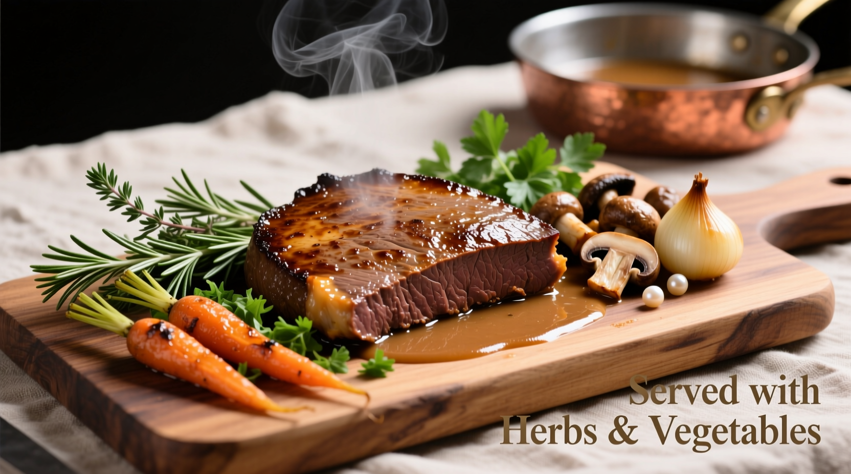 Beef liver with herbs and vegetables