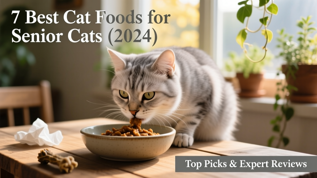 Senior cat gently eating soft, moist food from a shallow bowl