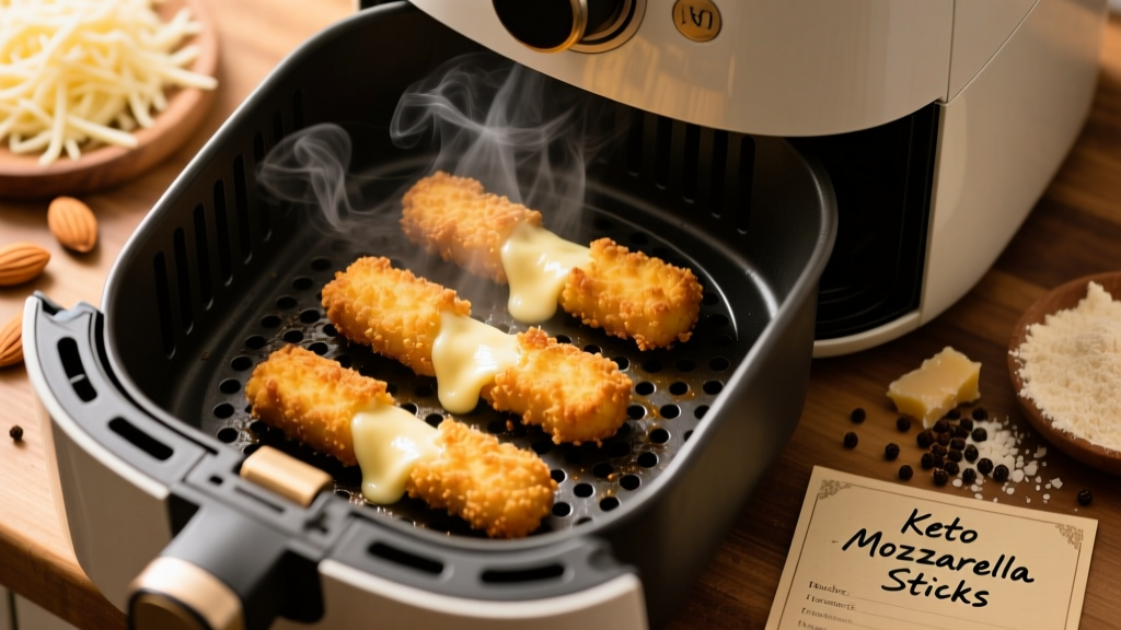 Keto Mozzarella Sticks in Air Fryer (Crispy, Low-Carb)