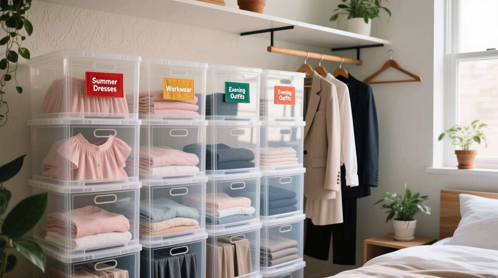 closet organization tips acrylic bins beat fabric cubes