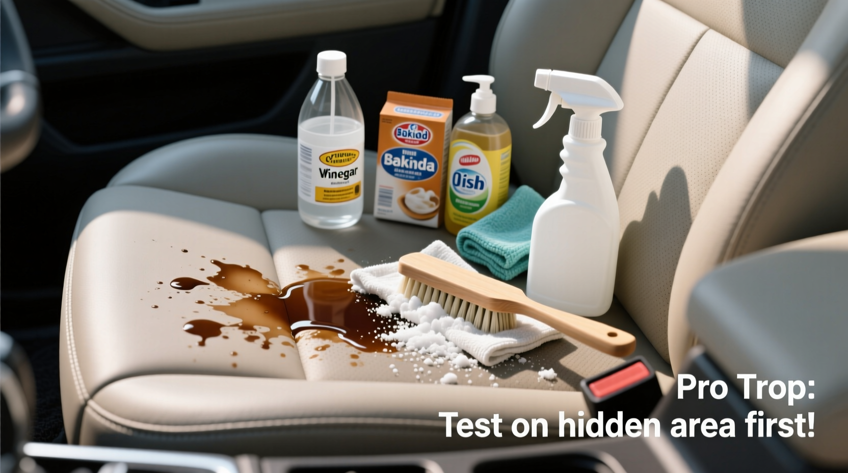 how to remove deep coffee stains from car upholstery without professional tools