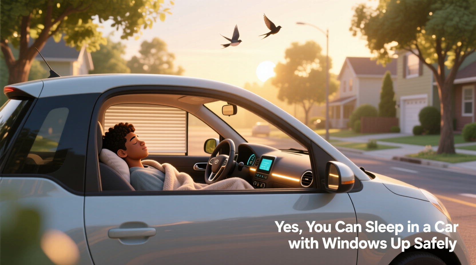 can you sleep in a car with the windows up