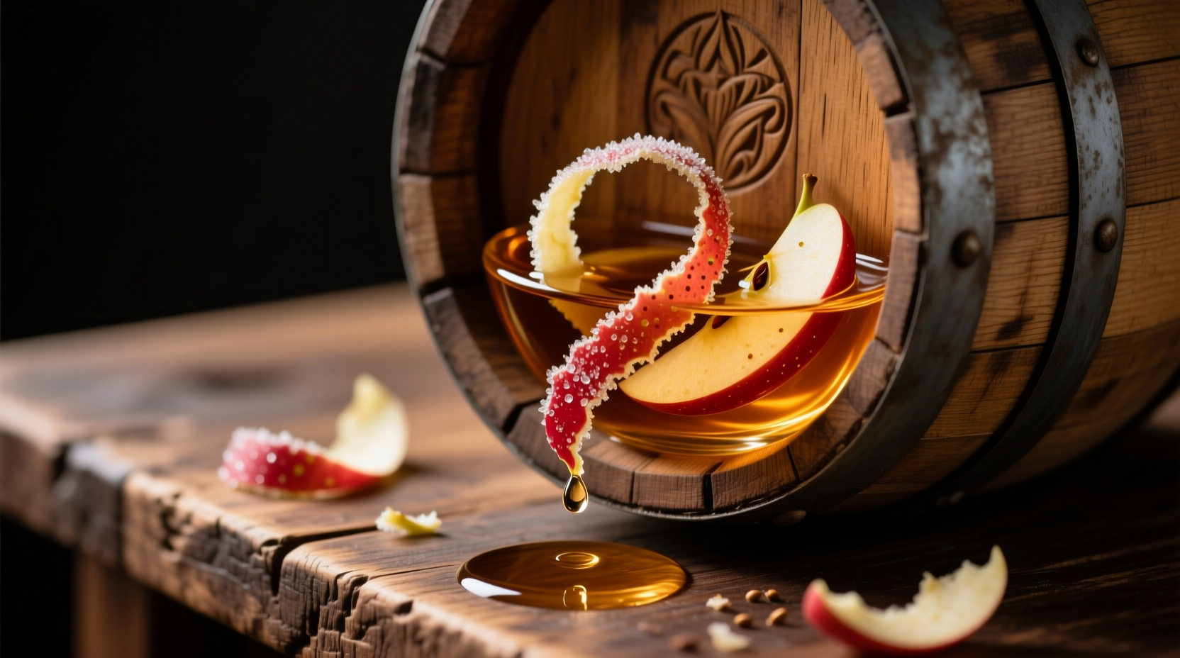 flavor bourbon with apple peels instead of tossing them