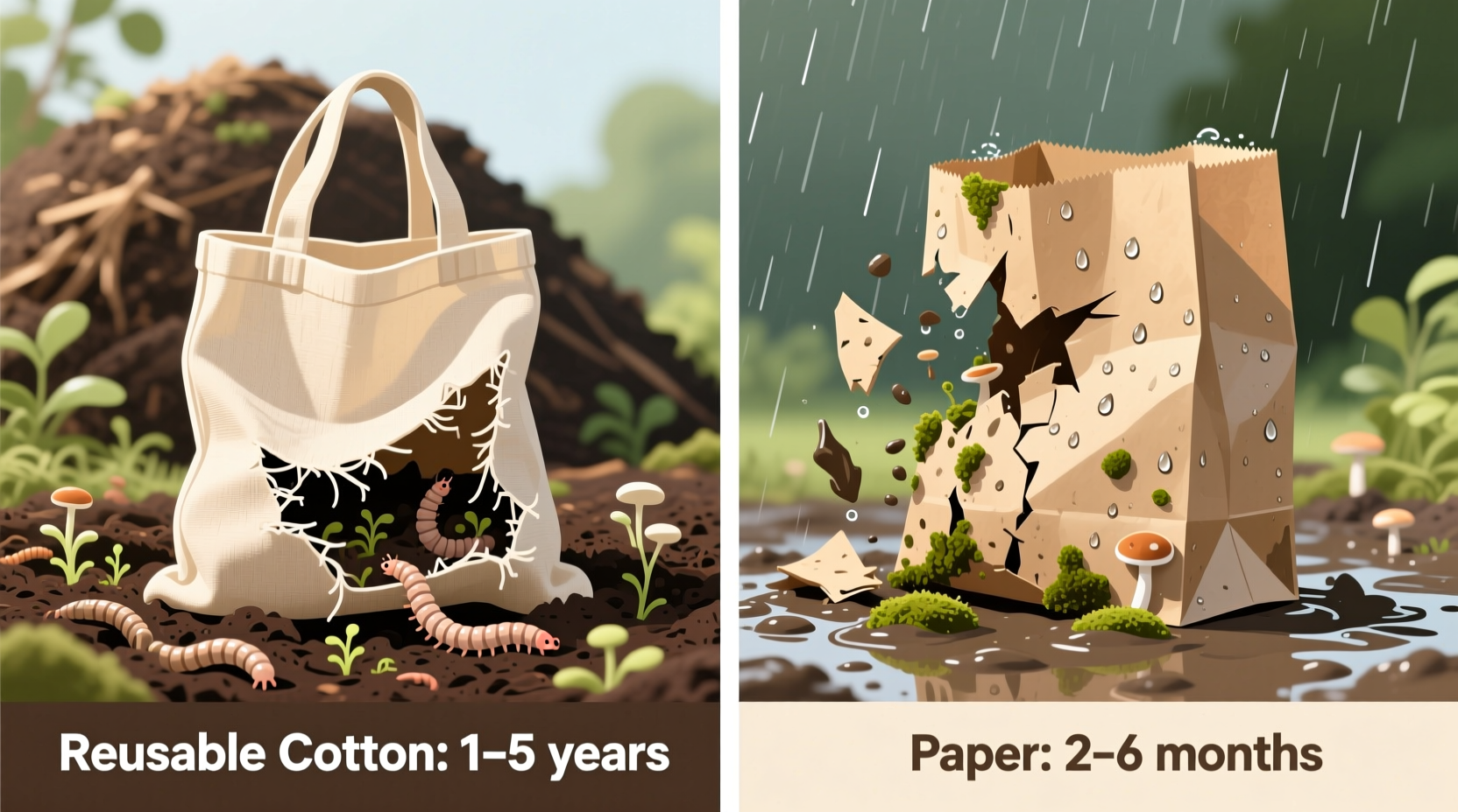 reusable grocery bags vs paper which one actually breaks down faster