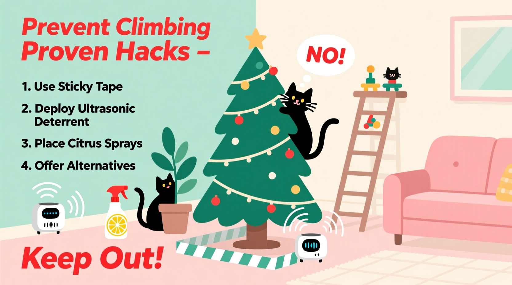 how to prevent your cat from climbing the christmas tree proven hacks