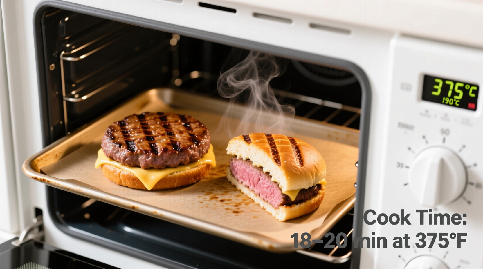 how long to cook burgers in the oven