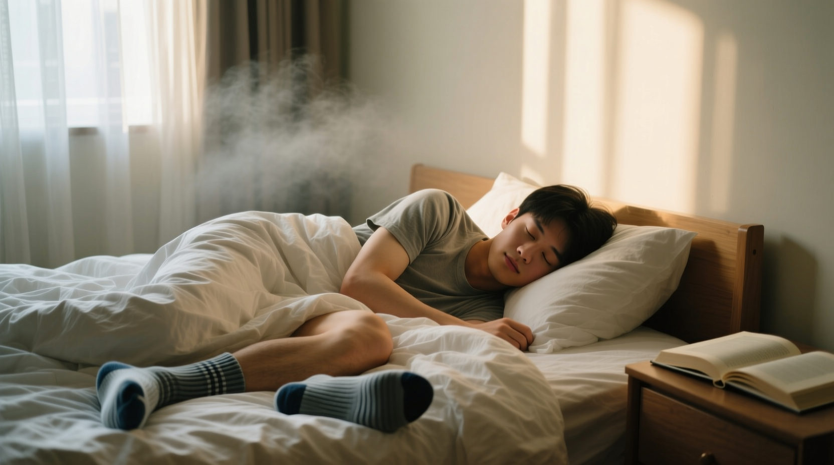 why does my boyfriend always sleep with socks on is it normal