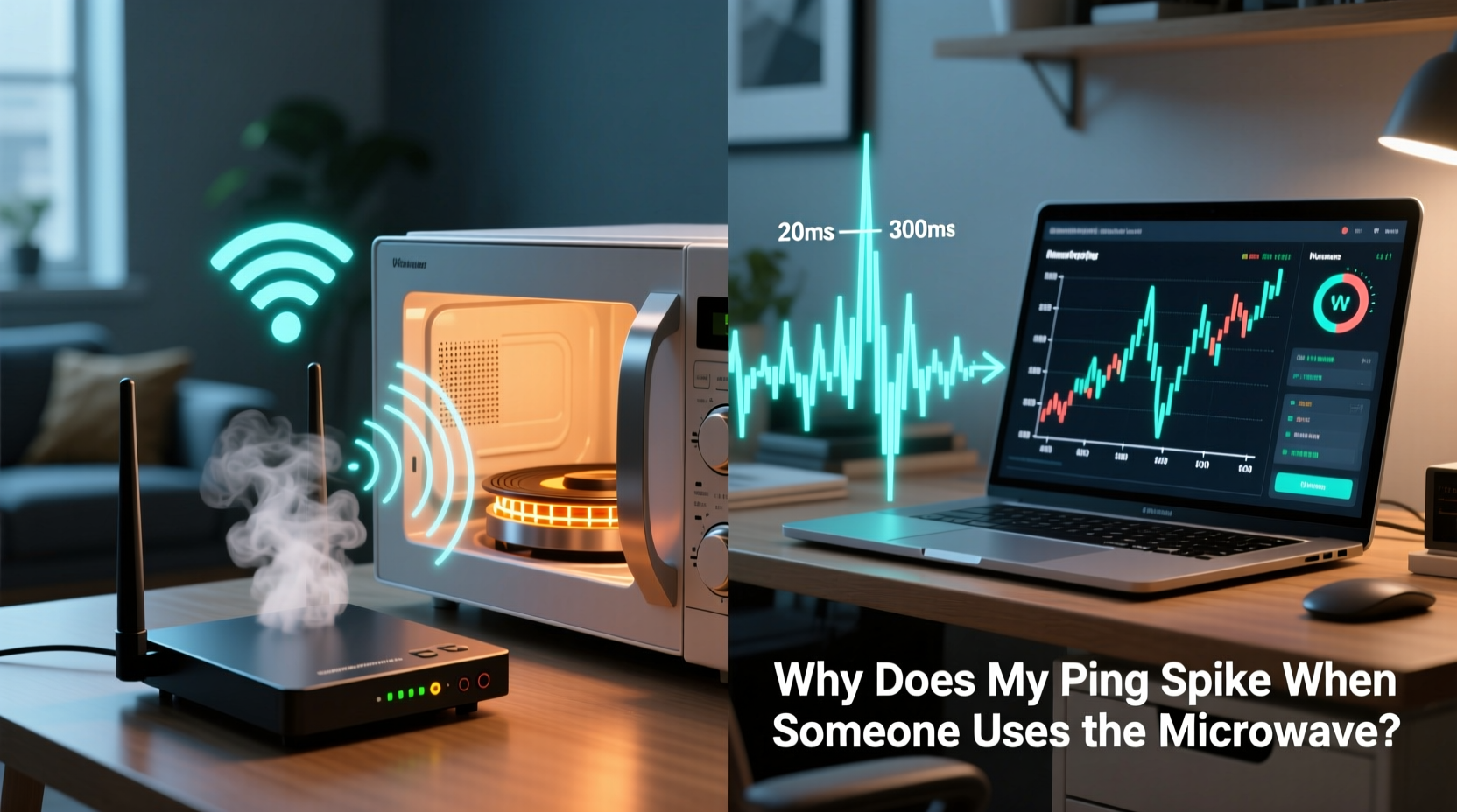 why does my ping spike when someone uses the microwave weird interference explained