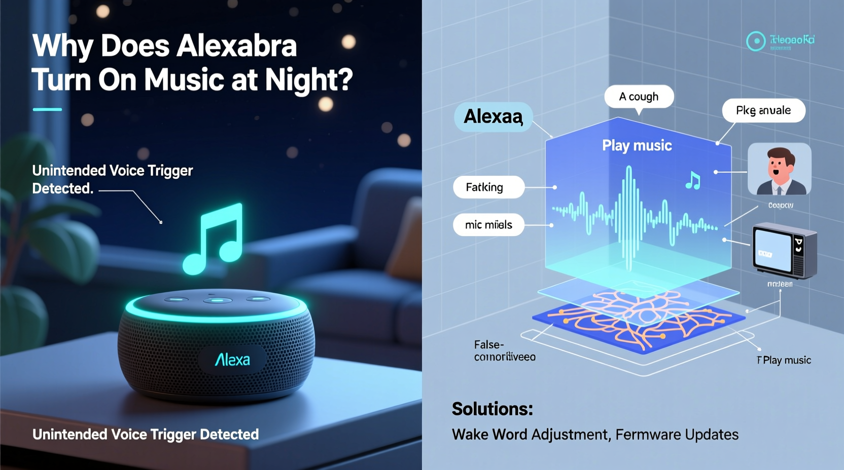 why does my alexa turn on music at night solving unintended voice triggers