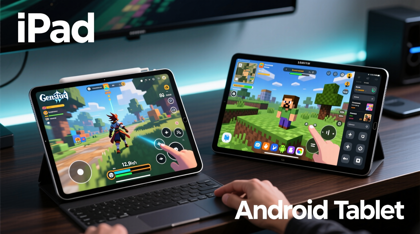 gaming on ipad vs android tablet touch controls and game library face off