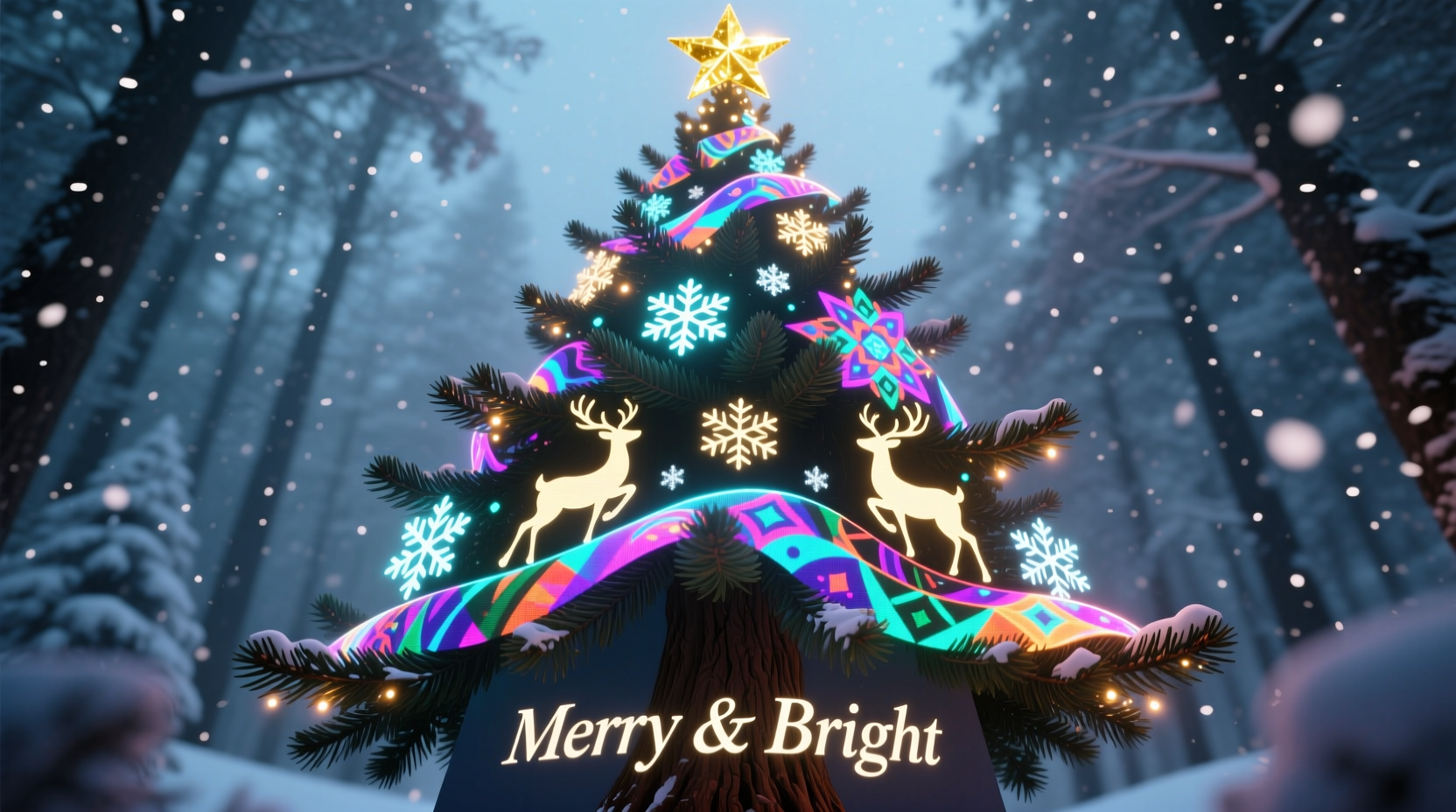 how to use projection mapping on a christmas tree for digital art