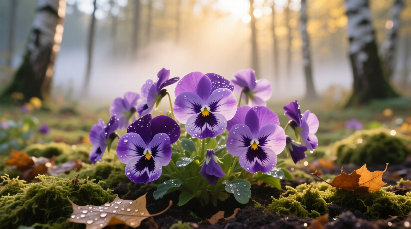 purple pansies flowers