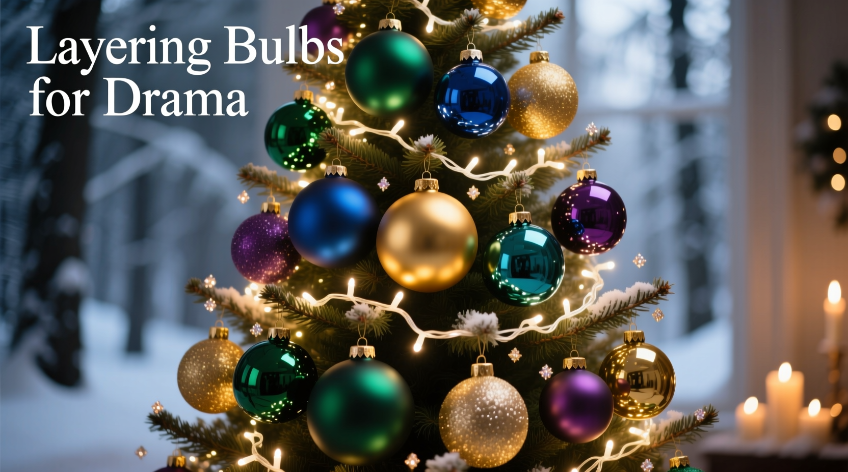 how to layer different bulb sizes on a christmas tree for depth and drama