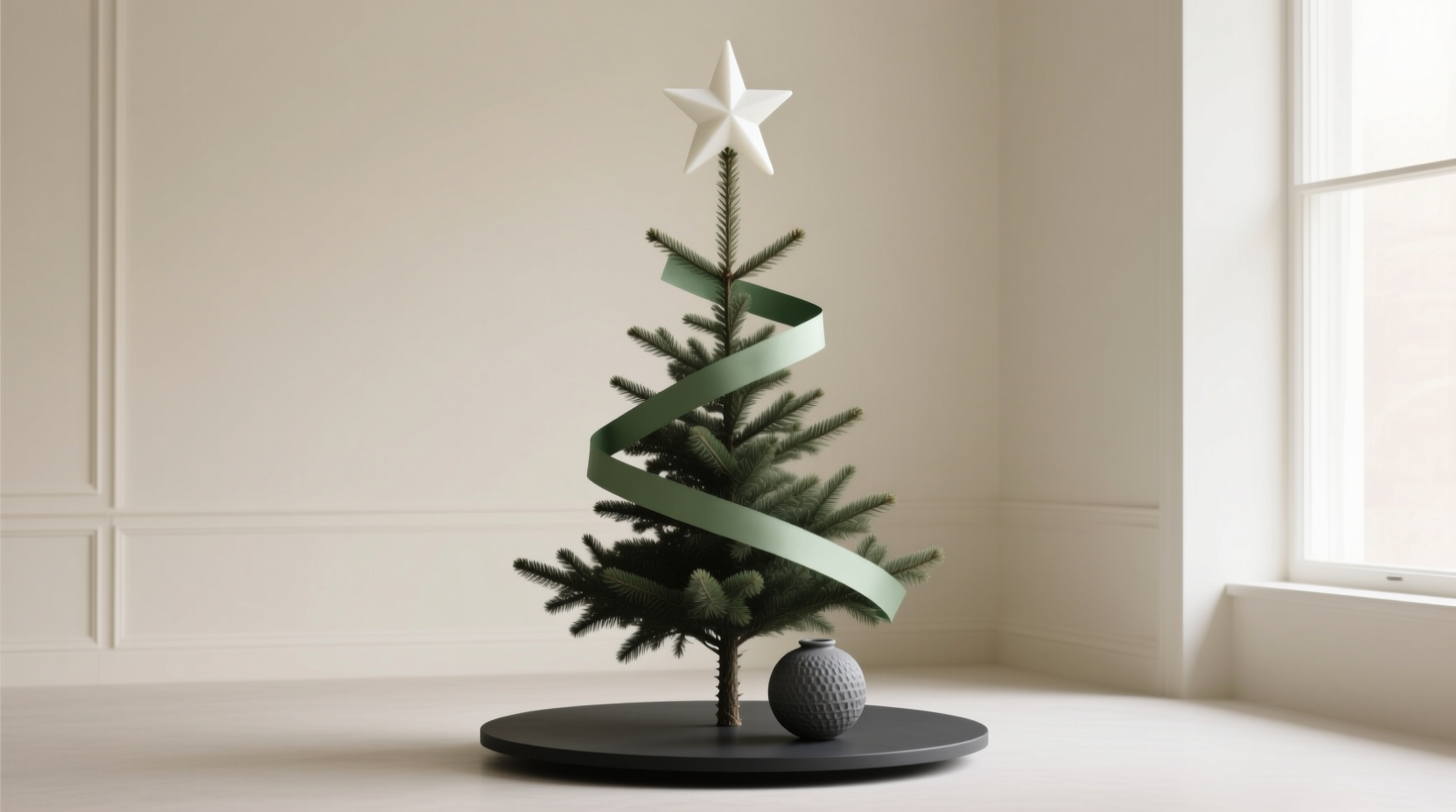 how to style a minimalist christmas tree with only 3 colors and zero clutter